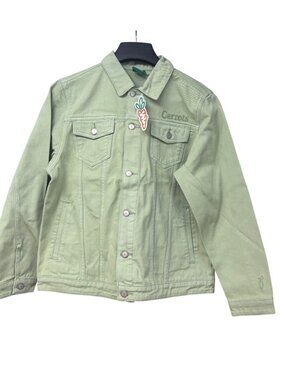 The Carrots by Anwar Carrots Men’s Wordmark Denim Jacket in Sage Green, Sz. S